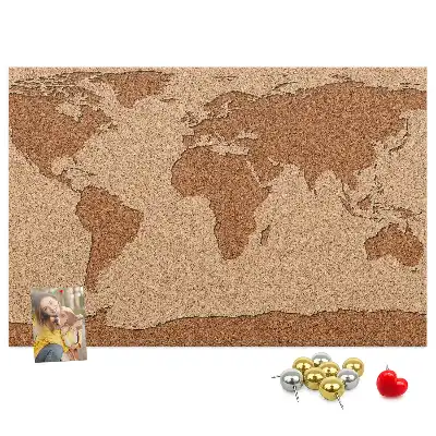 Cork memo board Cork world map