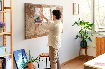 Cork world map memo board
