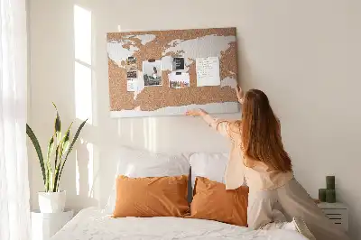 Printed Cork World Map Notice Board