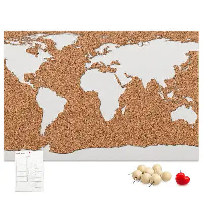 Printed Cork World Map Notice Board