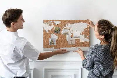 Printed Cork World Map Notice Board
