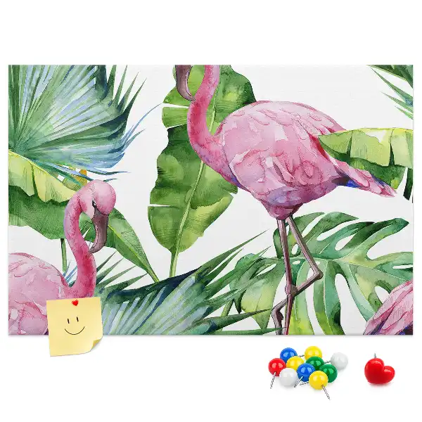 Nature flamingos cork memo board