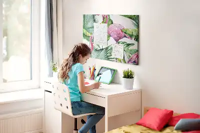 Nature flamingos cork memo board