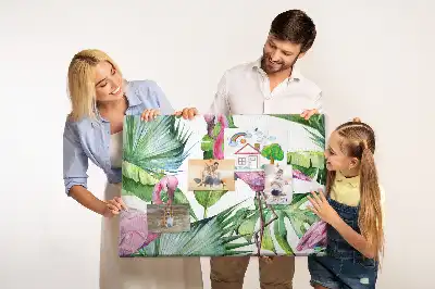 Nature flamingos cork memo board