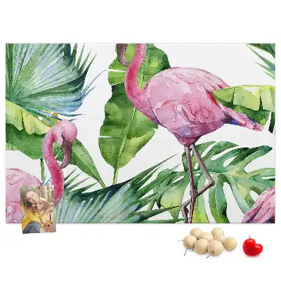 Nature flamingos cork memo board