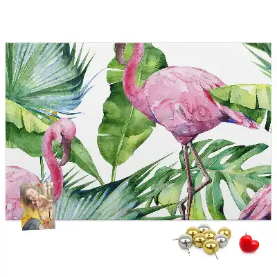 Nature flamingos cork memo board