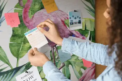 Nature flamingos cork memo board