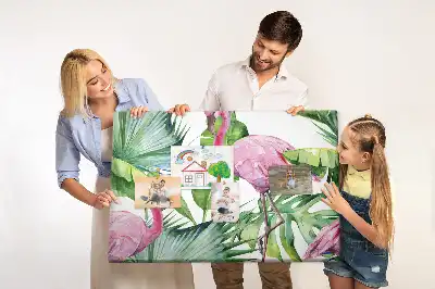 Nature flamingos cork memo board