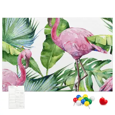 Nature flamingos cork memo board