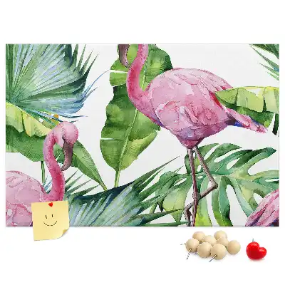 Nature flamingos cork memo board