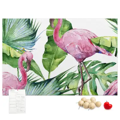 Nature flamingos cork memo board