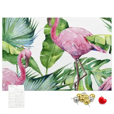 Nature flamingos cork memo board