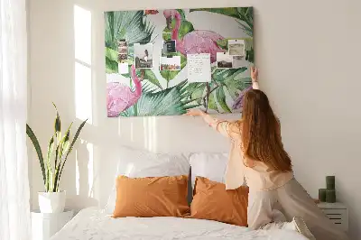 Nature flamingos cork memo board