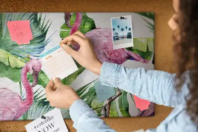 Nature flamingos cork memo board