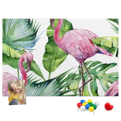 Nature flamingos cork memo board