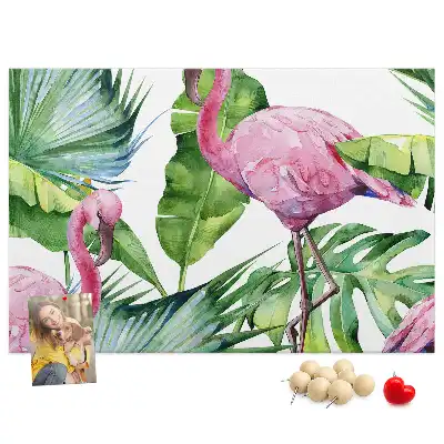 Nature flamingos cork memo board
