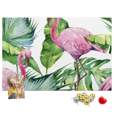 Nature flamingos cork memo board
