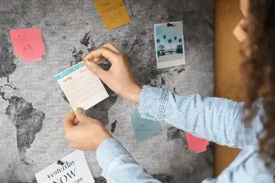 World Map Printed Cork Memo Board