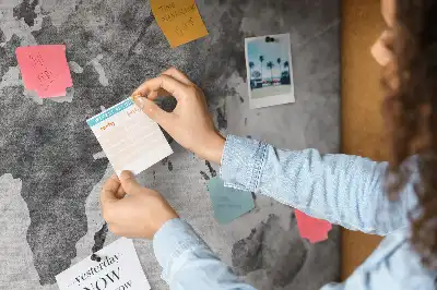 World Map Printed Cork Memo Board