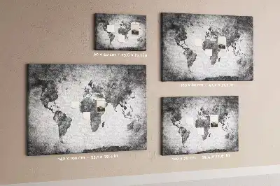 Printed Cork Memo Board World map