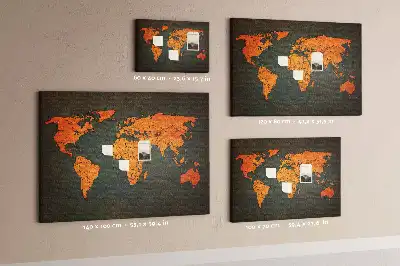 Cork memo board World map