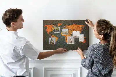 Cork memo board World map