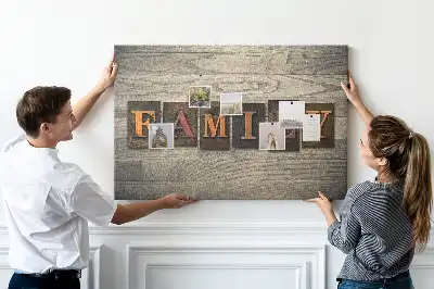 Printed Family Lettering Cork Board