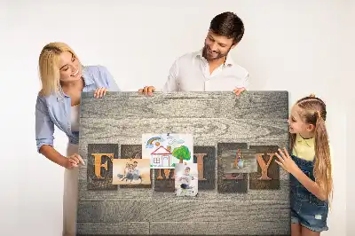 Printed Family Lettering Cork Board