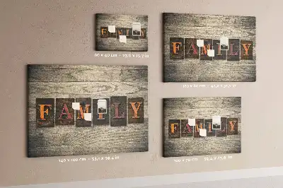 Printed Family Lettering Cork Board