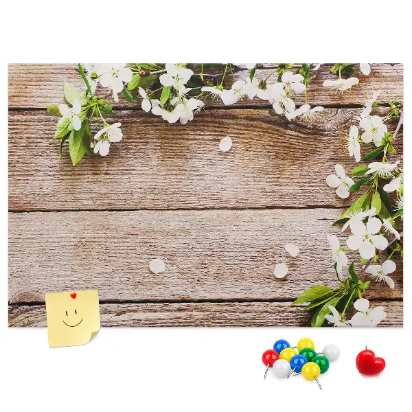 Printed Cork Memo Board with Flower Design