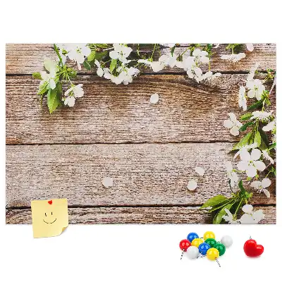 Printed Cork Memo Board with Flower Design