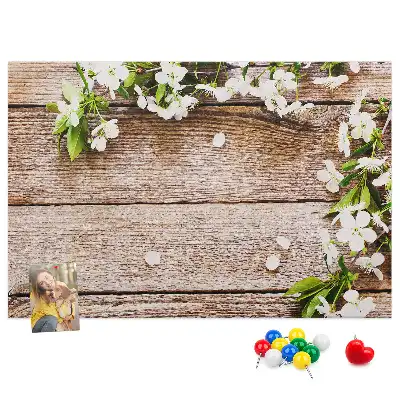 Printed Cork Memo Board with Flower Design