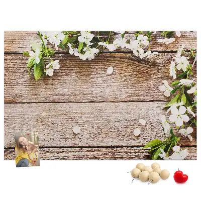 Printed Cork Memo Board with Flower Design