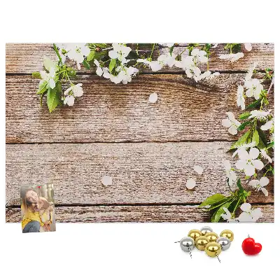 Printed Cork Memo Board with Flower Design