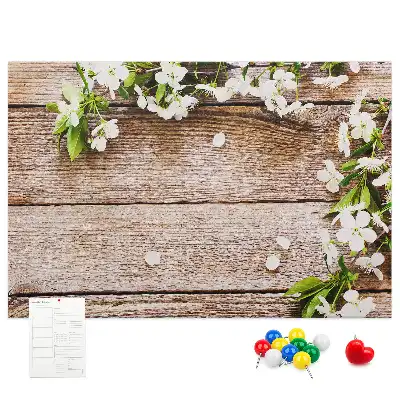 Printed Cork Memo Board with Flower Design