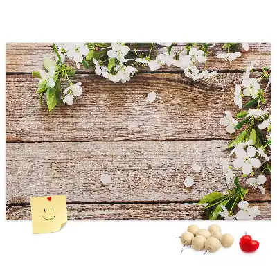Printed Cork Memo Board with Flower Design