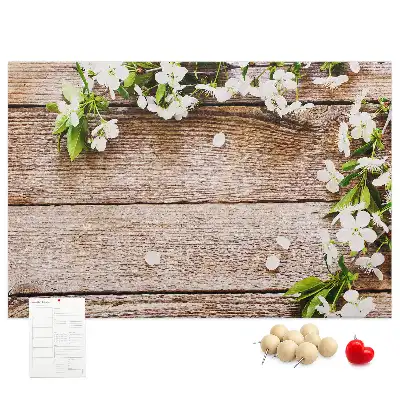 Printed Cork Memo Board with Flower Design