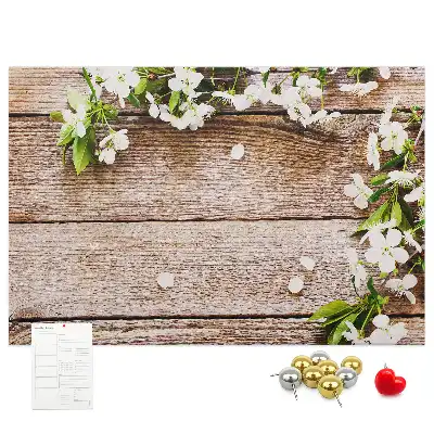 Printed Cork Memo Board with Flower Design