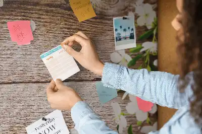 Printed Cork Memo Board with Flower Design