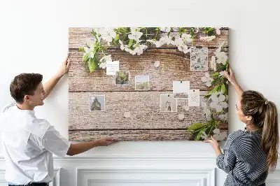 Printed Cork Memo Board with Flower Design