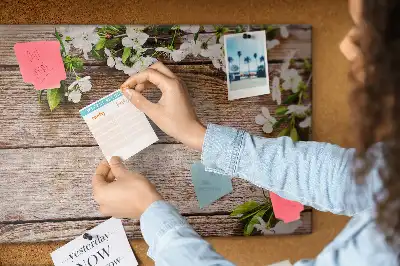 Printed Cork Memo Board with Flower Design