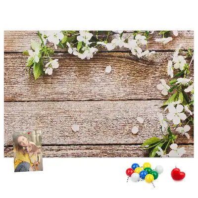 Printed Cork Memo Board with Flower Design