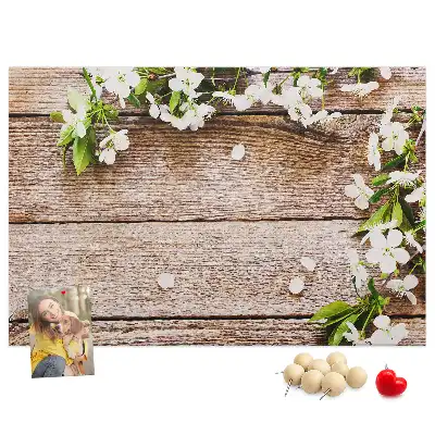 Printed Cork Memo Board with Flower Design