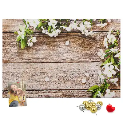 Printed Cork Memo Board with Flower Design