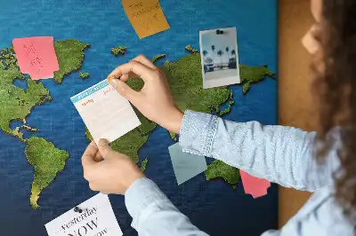 World Map Printed Cork Memo Board