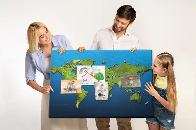 Printed Cork Memo Board World map