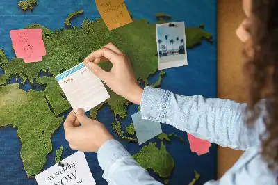 World Map Printed Cork Memo Board