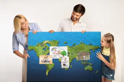 World Map Printed Cork Memo Board