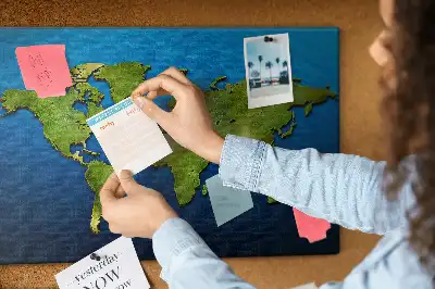 World Map Printed Cork Memo Board