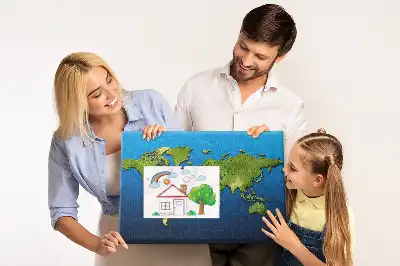 Printed Cork Memo Board World map